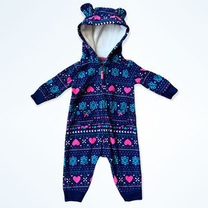 Carter’s Fleece Hooded One-piece | Baby Girls | 3 months